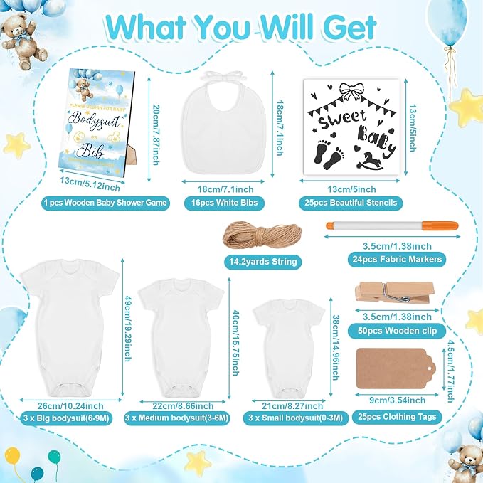 151 Pcs Baby Shower Game Decorations Kit - Image 4