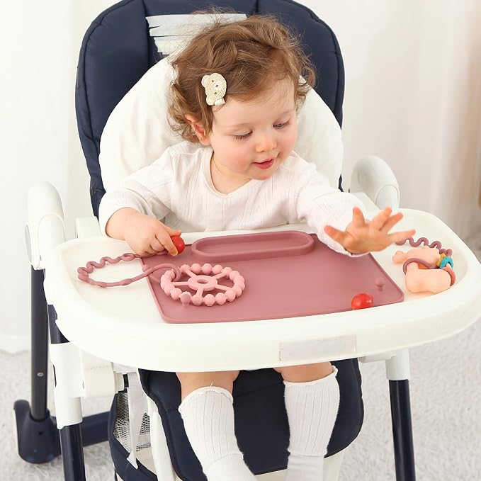 2 Pack Baby Silicone Mat, with Suction Base and 8 Stretchable Straps, Seposeve - Image 5