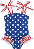 Happy Town Toddler Swimsuit Girl Solid Color Stripe One-Piece Baby Bathing Suits by HappyTown
