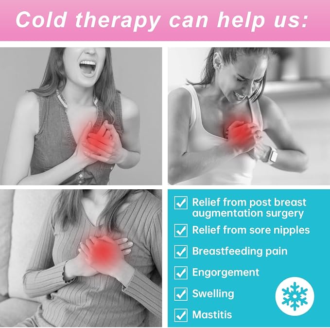 Breast Therapy Ice Packs Large Hot Cold Breast Pads, Nipple Cooling Gel Pads - Image 2