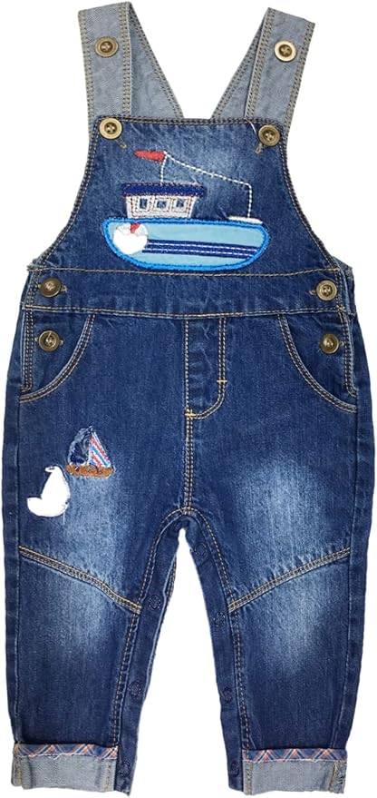 KIDSCOOL SPACE Baby Little Kids Cute Denim Embroidered Fashion Jean Overalls by KidscoolSpaceCallingOutAllTheChildrensDenimLovers
