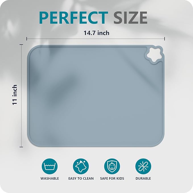 Cutebe Silicone Placemat for Toddles Kids Non-Slip Reusable Portable Kids - Image 2