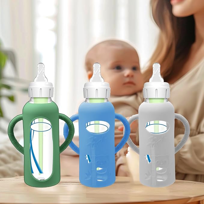 BUSOHA 3 Pack Silicone Sleeves for Dr. Brown's Glass Baby Bottles - Image 5