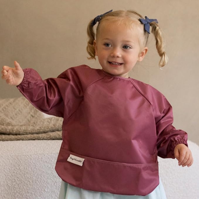Tiny Twinkle Long Sleeve Bib for Babies & Toddlers – 2 Pack Waterproof Smock - Image 2