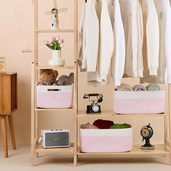 Large Storage Baskets for Shelves, Closet Organizers Bins for Clothes Blanket - Image 3
