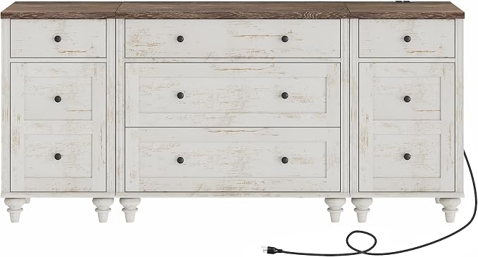 WAMPAT Rustic White Dresser for Kids Bedroom - Image 7