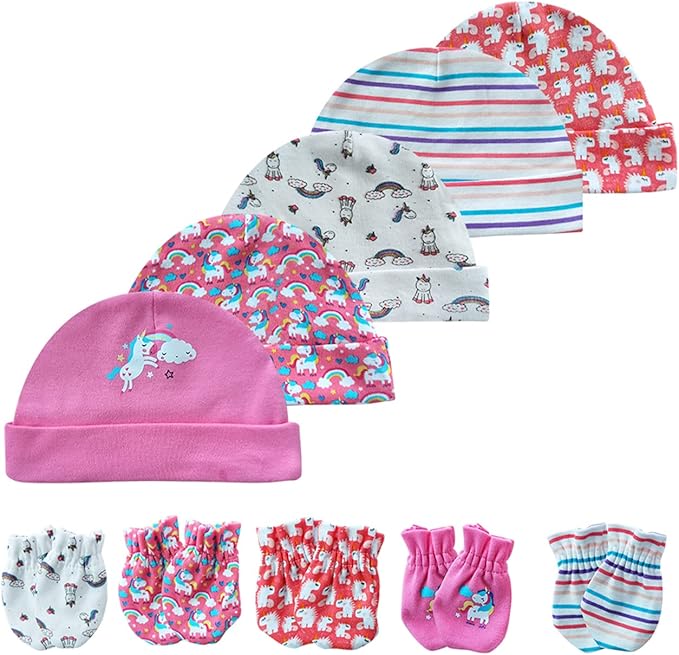 Baby Hat and Mittens Set Newborn Baby Hats Caps by MAMIMAKA