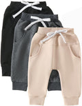 Sejardin Toddler Baby Boy Girl Pants 3 Pack Solid Color Elastic Waist Jogger by Sejardin