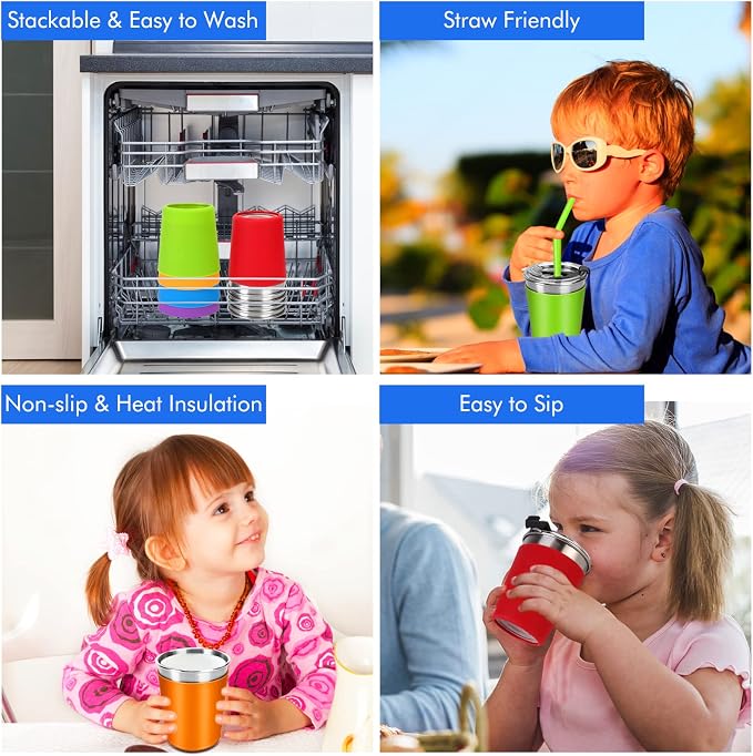 Kids Cups with Lids and Straws, 12oz Toddler Tumblers with Straws and Lids - Image 7