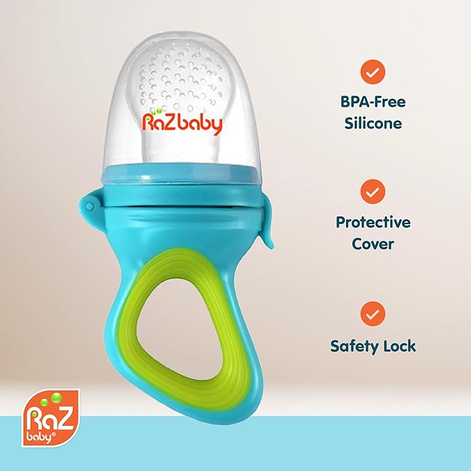 RaZbaby Baby Solids/Frozen Fruit Feeder Pacifier, Infant Teether Toy 6M+ - Image 5