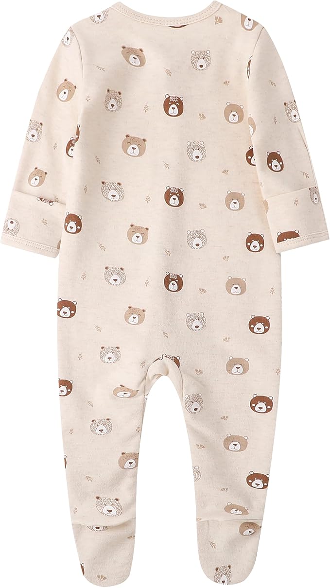O2 BABY Baby Boys Girls Organic Cotton Zip-Front Sleeper Pajamas, Footed Sleep - Image 5