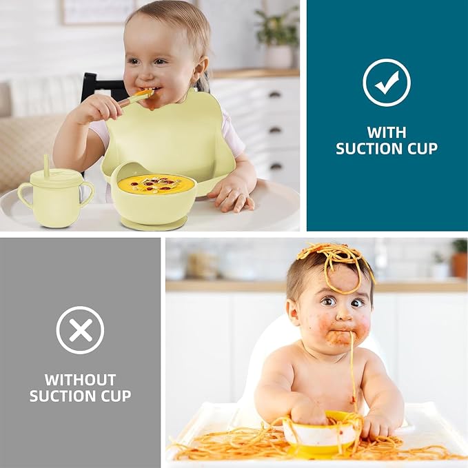 100% Silicone Baby Feeding Set, BPA Free Baby Dishes Set - Image 5