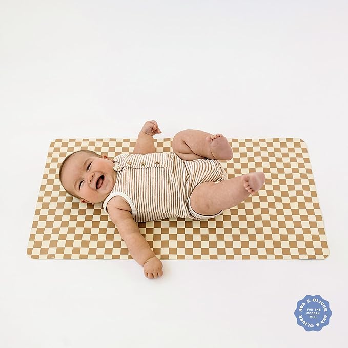 Ava + Oliver Vegan Leather Baby Changing Mat - Image 3