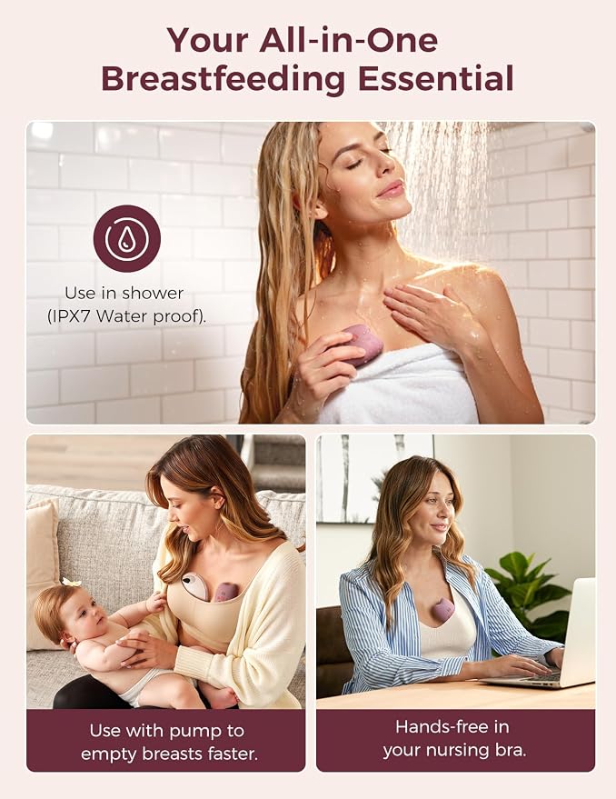 Momcozy Warming Lactation Massager Pro, 8 Vibration Modes & 4 Heating Levels - Image 4