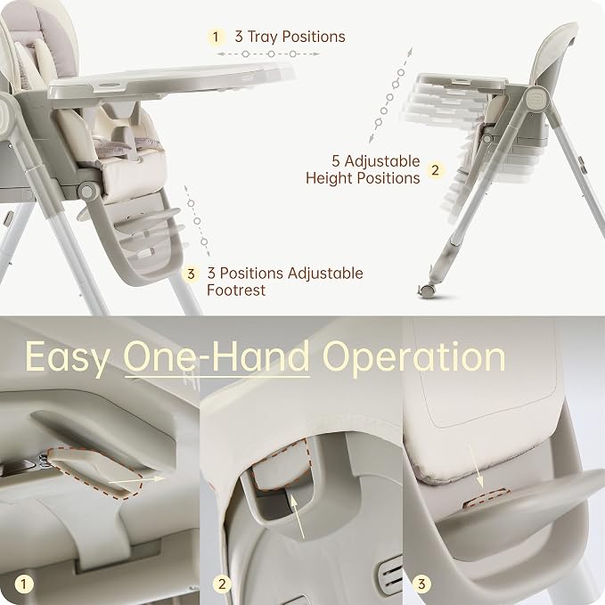 6 in 1 Convertible High Chairs for Babies and Toddlers, Portable High Chair - Image 4