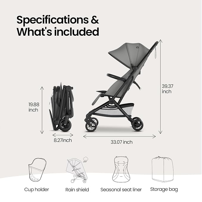 Mompush Velo Lightweight Travel Stroller, Compact & Airplane-Friendly - Image 9
