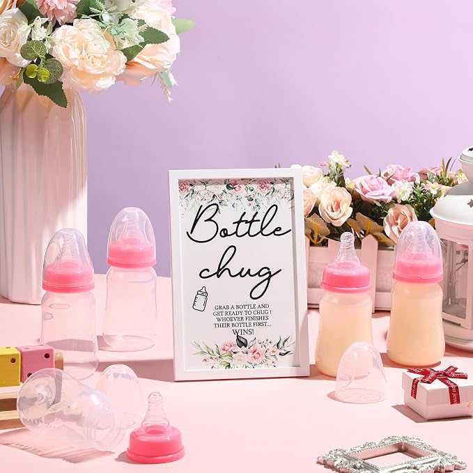 Roowest Bottle Chug Baby Shower Game Favors Including Flower Theme Bottle Chug - Image 5