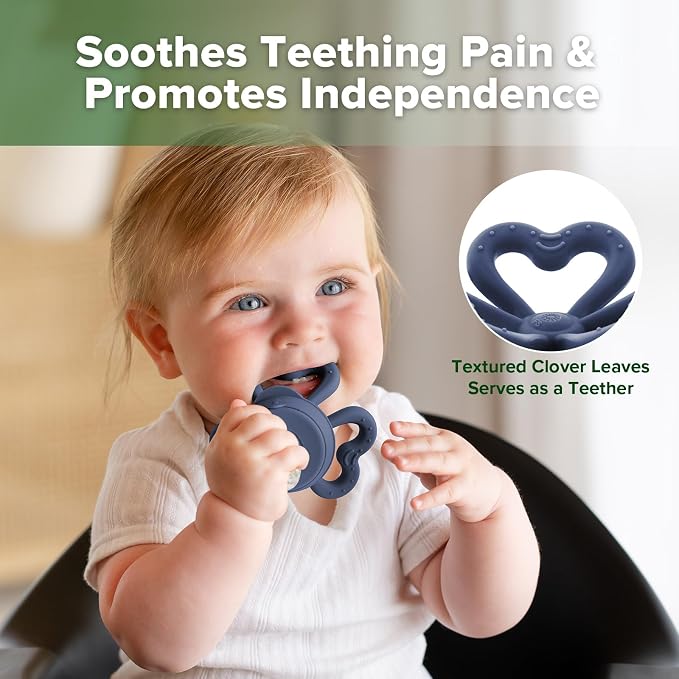 Haakaa Clover Baby Fruit Feeder Teether & Mini Freezer Nibble Tray – BPA-Free - Image 3