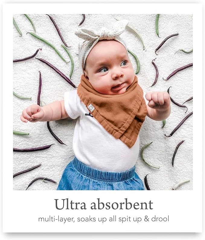 Kishu Baby Indi Organic Baby Bandana Bibs – Fairtrade 4-Way Reversible Drool - Image 4