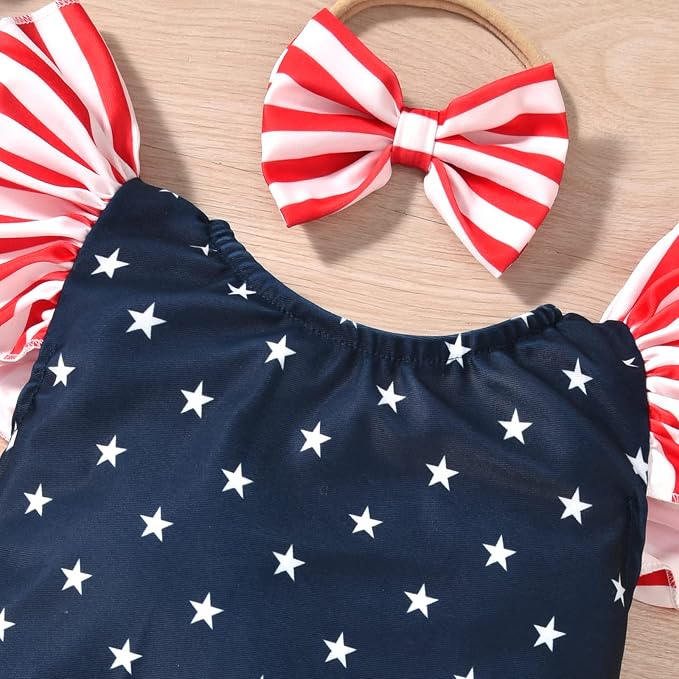 Toddler Girl Baby Ruffles Mermaid Fish Scale Swimsuit One Piece Swimwear - Image 4