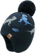 Duoyeree Kids Beanie Hat for Boys Girls Pom-pom Kint Hats Cozy Lining Winter by Duoyeree