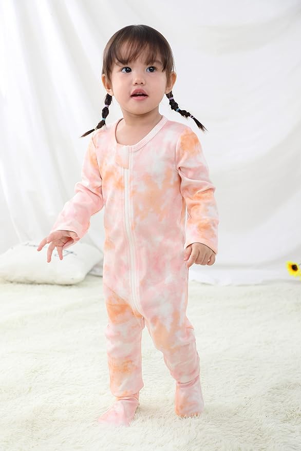 O2 BABY Baby Boys Girls Organic Cotton Zip-Front Sleeper Pajamas, Footed Sleep - Image 3