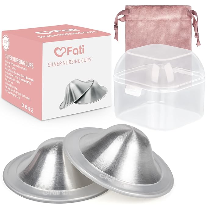 The Original Silver Nursing Cups, Nipple Covers by FATINewbornMustHaves