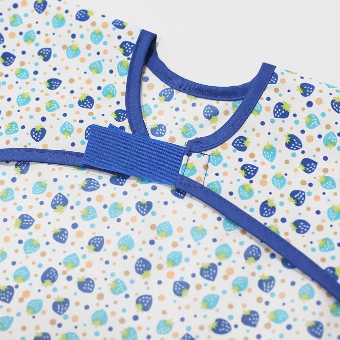 Short Sleeve Waterproof Bib for Toddlers – Feeding Apron for Mealtime, - Image 3