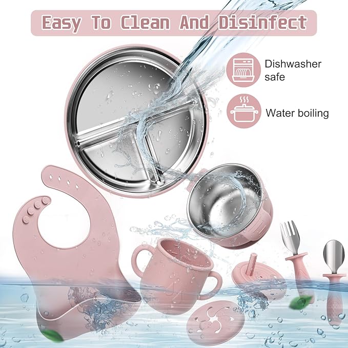Stainless Steel Kids Plates and Bowls Set - Image 6