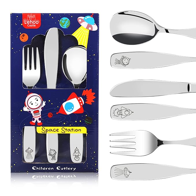 Lehoo Castle Kids Stainless Steel 6PCS Kids Utensils Forks, Spoons and Knives by LehooCastle