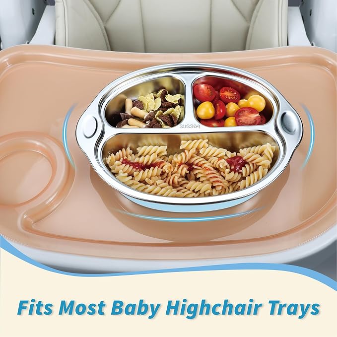 MR. CHOU Stainless Steel Baby Suction Plate, Divided Plates - Image 5