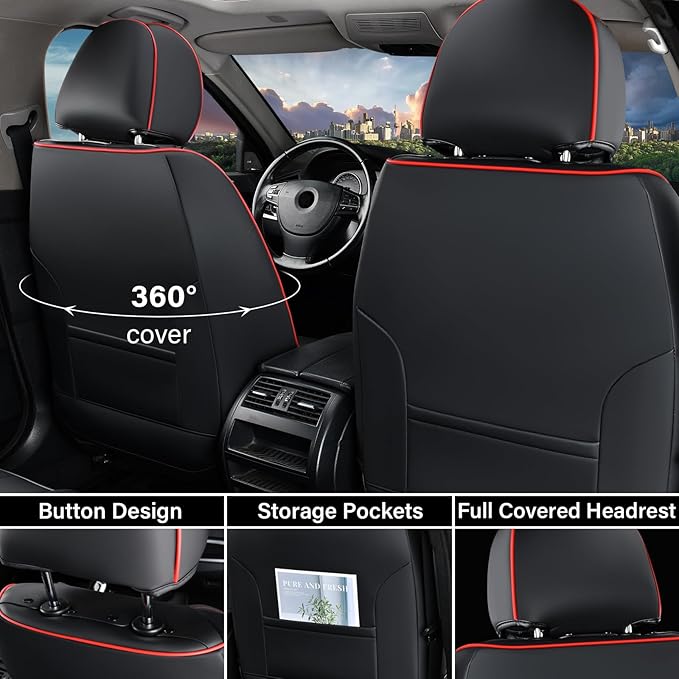 Coverado Front Car Seat Covers, Car Seat Protector Front Seats Only Auto Car - Image 2