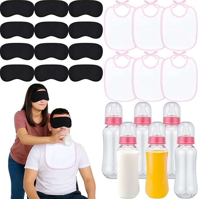 Leinuosen 24 Pcs Baby Shower Blindfold Feeding Game Set Include 6 Plastic Chug by Leinuosen