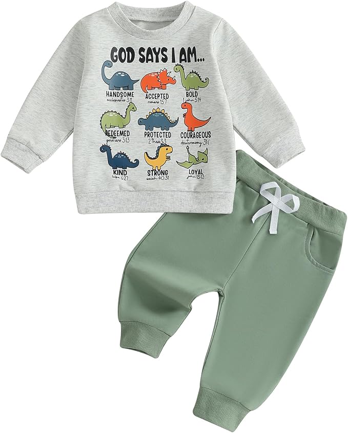 Nyapruwe Toddler Baby Boy Fall Outfit Funny Print Long Sleeve Sweatshirt by Nyapruwe