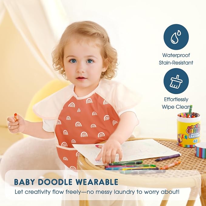 GRSSDER 3-pack Mess Proof Baby Feeding Bibs - Image 5