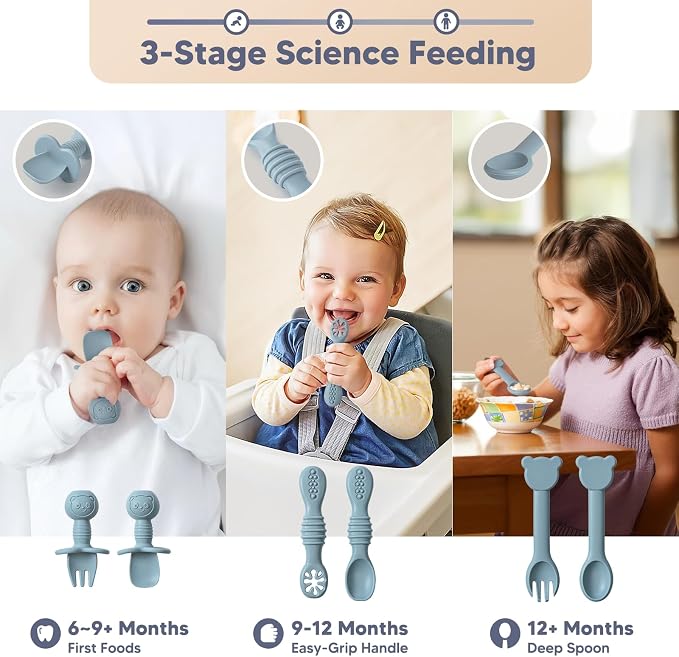 Silicone Baby Feeding Set Plates and Utensils Set - Image 3