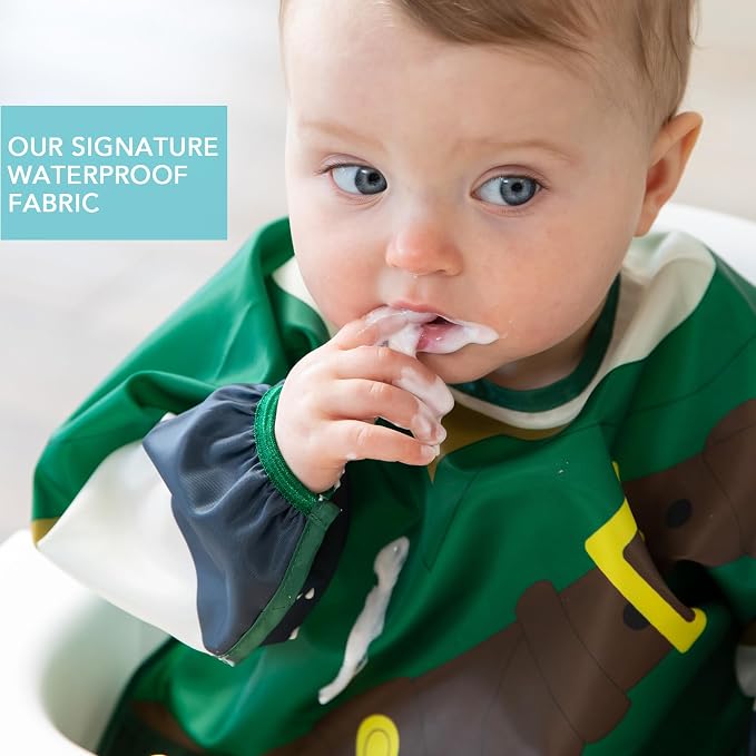 Bumkins Sleeved Bib for Girl or Boy, Baby and Toddler for 6-24 Mos, Essential - Image 3