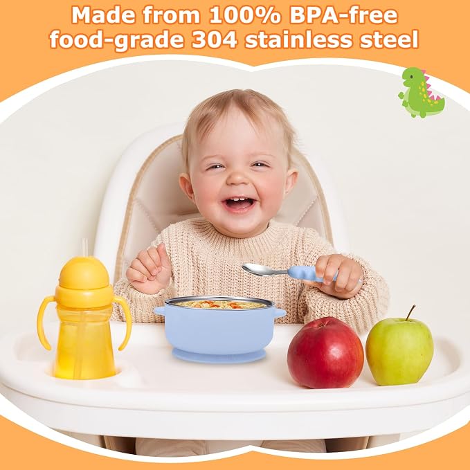 2 Pack Stainless Steel Baby Bowls - Image 3