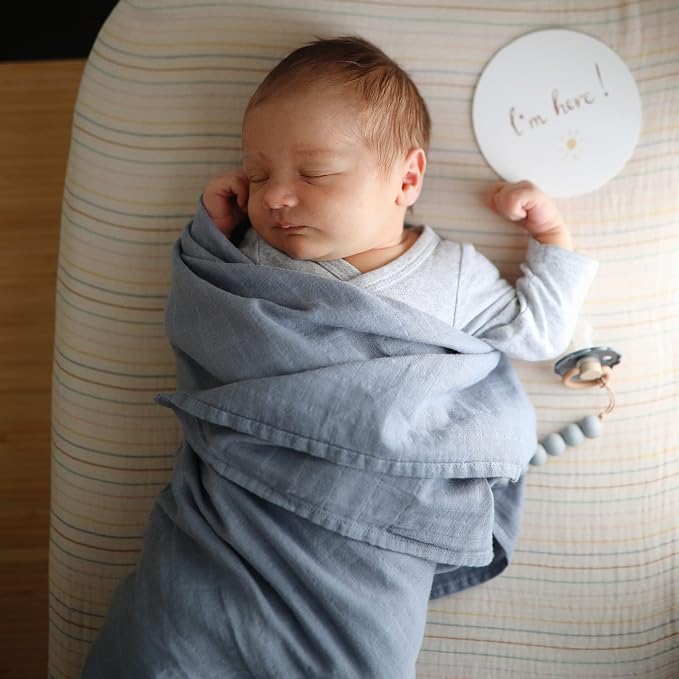 mushie Muslin Baby Swaddle Blanket | 100% Organic Cotton - Image 3