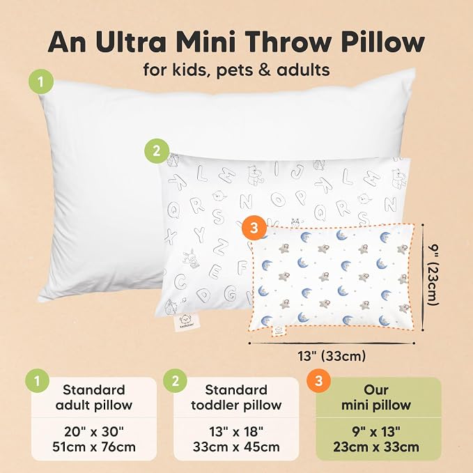 Mini Toddler Pillow with Pillowcase - Image 2