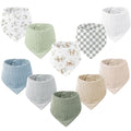 Konssy Muslin Baby Bibs 10 Pack Baby Bandana Drool Bibs 100% Cotton by Konssy