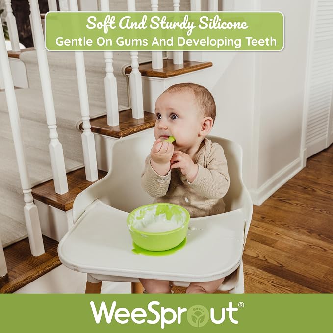 WeeSprout Baby Spoons for Self Feeding 6 Months +, Soft & Durable Silicone - Image 4