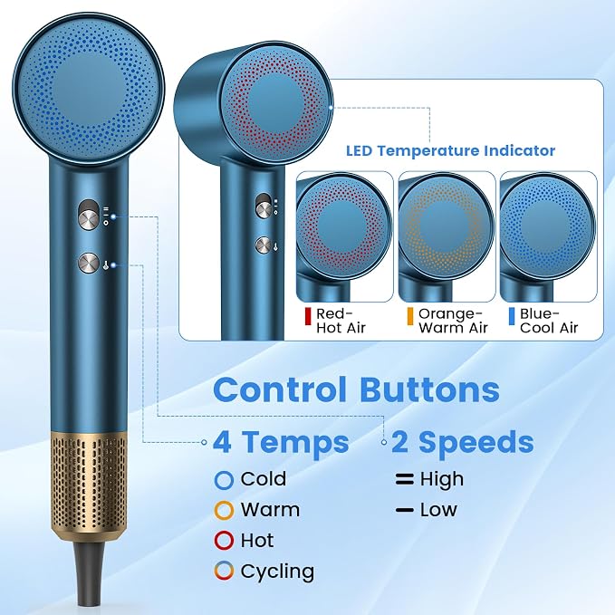 Hair Dryer Blow Dryer, 160000 RPM High-Speed Brushless Motor 500 Millions - Image 6