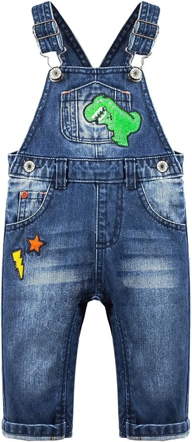 KIDSCOOL SPACE Baby Little Kids Cute Denim Embroidered Fashion Jean Overalls by KidscoolSpaceCallingOutAllTheChildrensDenimLovers