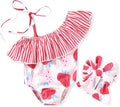 Toddler Baby Girls Ruffles Bikini One Piece Swimsuits Floral Off Shoulder by HINTINA