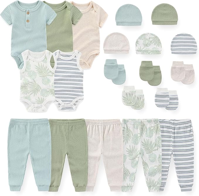 Unisex Baby Boy Girl Bodysuits Sets 20 Pack Cotton Casual New Born Clothes by JELYLOVE