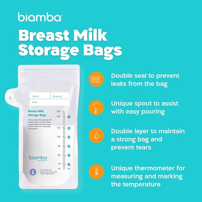 50-Piece Milk Storage Bags Breastmilk by Biamba - Image 2