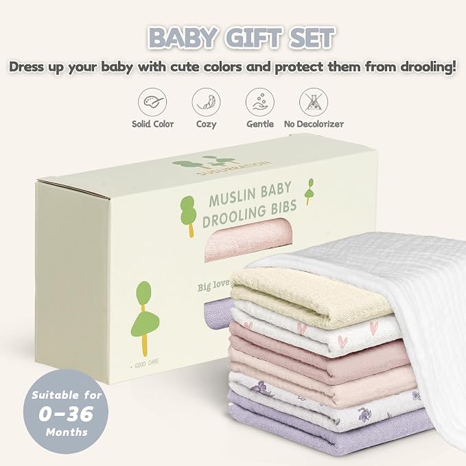 Susurration Muslin Baby Drool Bibs 6Pack Soft Triangular Adjustable Baby - Image 6