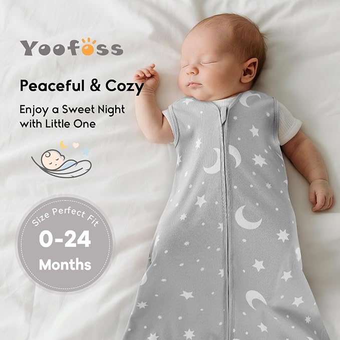 Yoofoss Baby Sleep Sack 0-6 Months 0.5 Tog Wearable Blanket - Image 6