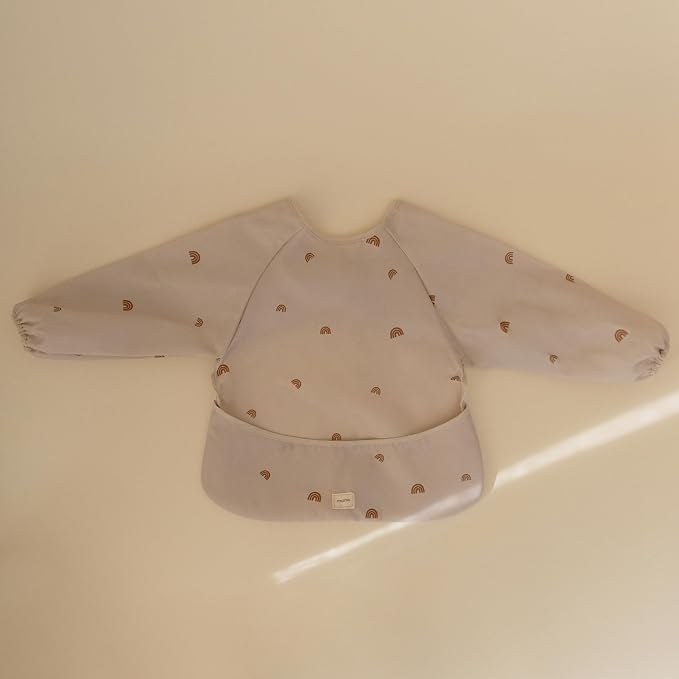 mushie Long Sleeve Baby Bib | Water Resistant Adjustable Fit - Image 3